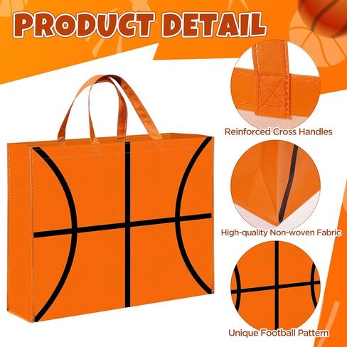 Extra Large Basketball Gift Bags, Jumbo Party Favor Bag with Handle, Large Capacity Non-Woven Pouch for Sports Supplies, Picnic, Beach, Gift Storage, Birthday, 19.7x15.8x5.9 Inch (2) in Saudi Arabia