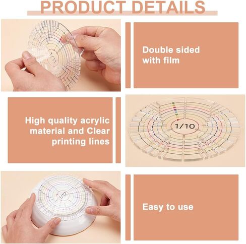INFUNLY 10PCS Ceramic Clay Divider Tools 2~5.5 Inch Clay Round Dividing Template Color-Printed DIY Circle Pottery Tool Ceramic Pottery Trimmer Disc for Clay Crafting Design Projects 3 MM Thick in Saudi Arabia