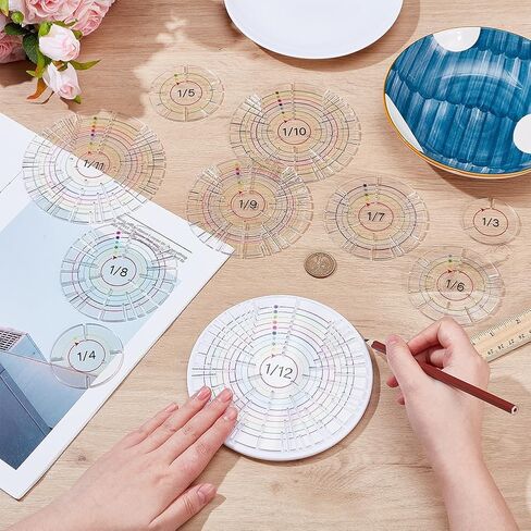 INFUNLY 10PCS Ceramic Clay Divider Tools 2~5.5 Inch Clay Round Dividing Template Color-Printed DIY Circle Pottery Tool Ceramic Pottery Trimmer Disc for Clay Crafting Design Projects 3 MM Thick in Saudi Arabia