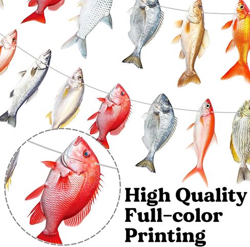 3pcs Gone Fishing Party Banners Fishing Party Decorations Realistic Fish Theme Garlands for Summer Fishman Birthday Party Baby Shower Supplies in Saudi Arabia