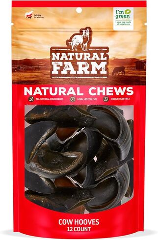 Natural Farm Cow Hooves (6 Pack), Odor-Free, All Natural Sourced from Farm-Raised Beef Hoof Dog Treats, Great Alternative to Bully Sticks or Rawhide, Dental Chew for Small, Medium, Large Breeds in Saudi Arabia