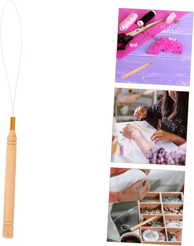 TOPPERFUN 3 قطع أداة خيوط مطرزة بمقبض خشبي خيط خرز لصياغة إبرة لصنع المجوهرات والتطريز in Kuwait