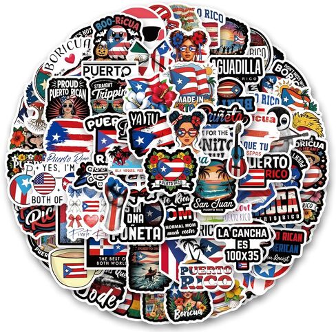 120Pcs Aesthetic Stickers,Puerto Rico Sticker,Vinyl Waterproof Stickers for Water Bottles Laptop Computer Phone Skateboard in Saudi Arabia