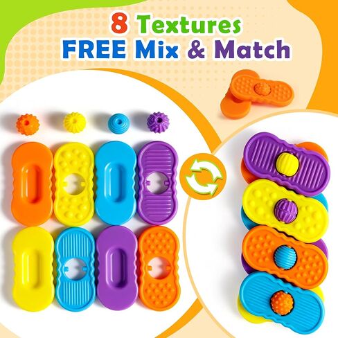 Sensory Slider Fidget Stones Set Rolling Beads, 4 Pairs Silent Textured Toys for Adults Kids, Mix and Match Rolling Beads-Calming Anxiety Relief Autism ADHD, No Noise for Classroom Office Travel in Saudi Arabia