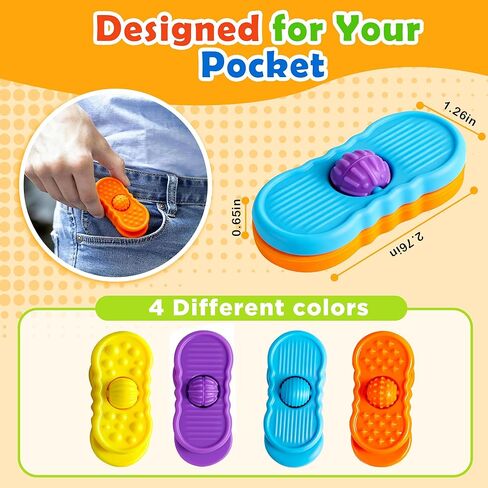 Sensory Slider Fidget Stones Set Rolling Beads, 4 Pairs Silent Textured Toys for Adults Kids, Mix and Match Rolling Beads-Calming Anxiety Relief Autism ADHD, No Noise for Classroom Office Travel in Saudi Arabia