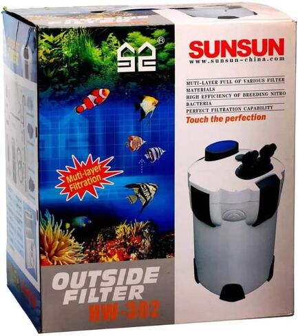 SunSun HW-302 مرشح علبة خارجي ثلاثي المراحل 265GPH مع مجموعات الوسائط in Kuwait