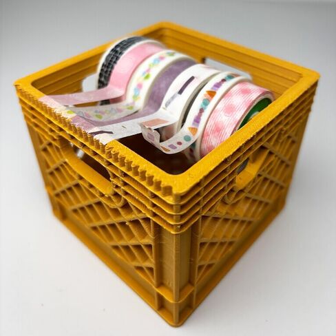 Mini Milk Crate Washi Tape Dispenser - Cute Art Wrapping Paper Cutter - Fun Desk Accessories- Unique Unusual Crafting Storage - Useful Novelty Practical Gag Gifts Vintage Decor Accents in Saudi Arabia