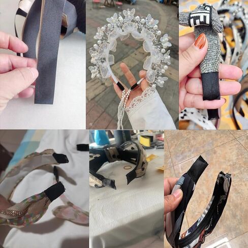 4 ياردات من عصابات الرأس، شريط لاصق من النايلون المضلع بطول 2 سم، شريط منسوج لتعزيز الحافة من أجل عصابات رأس من الساتان، ربطة شعر سادة يمكنك صنعها بنفسك، عصابة رأس من شريط بوهو معقود in Kuwait