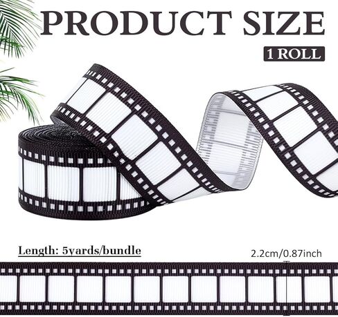 MAYJOYDIY شريط سينمائي بطول 5 ياردات شريط فيلم بكرة شريط 0.87 بوصة أبيض وأسود شريط سينمائي مادة تزيين ملحقات الحفلات للمسرح والسينما ديكور طاولة المنزل DIY التفاف الحرف in Kuwait