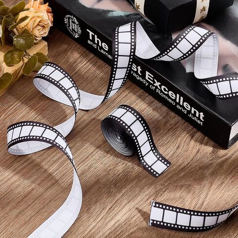 MAYJOYDIY شريط سينمائي بطول 5 ياردات شريط فيلم بكرة شريط 0.87 بوصة أبيض وأسود شريط سينمائي مادة تزيين ملحقات الحفلات للمسرح والسينما ديكور طاولة المنزل DIY التفاف الحرف in Kuwait