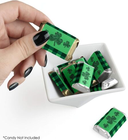 Big Dot of Happiness St. Patrick's Day - Mini Candy Bar Wrapper Stickers - Saint Paddy's Day Party Small Favors - 40 Count in Saudi Arabia