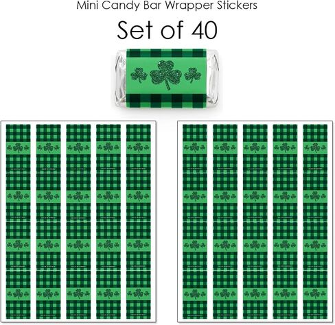 Big Dot of Happiness St. Patrick's Day - Mini Candy Bar Wrapper Stickers - Saint Paddy's Day Party Small Favors - 40 Count in Saudi Arabia