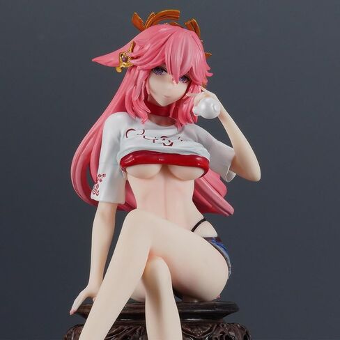 G-I Yae Miko 1/7 الشكل 9.4IN لعبة أنيمي سيدة Guuji من ضريح Narukami الكبير لعبة شخصية هدية PVC in Kuwait