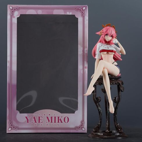 G-I Yae Miko 1/7 الشكل 9.4IN لعبة أنيمي سيدة Guuji من ضريح Narukami الكبير لعبة شخصية هدية PVC in Kuwait