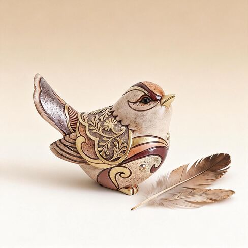 Handcrafted Bird Figurines Statue - Boho Decor Sculpture for Home & Office Table Decor，bird statue for Shelf Decor Accents - Retro Animal Decorative Gift for Bird Lovers, Nature-Inspired Decor in Saudi Arabia