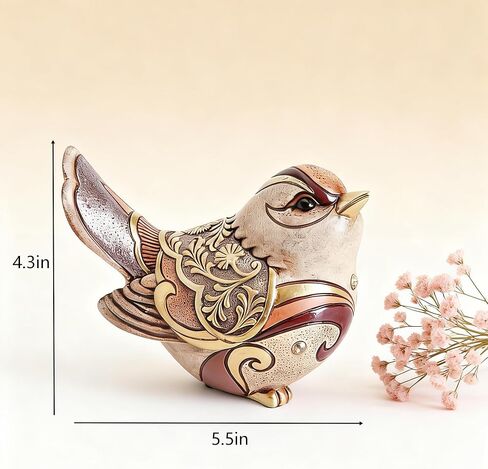 Handcrafted Bird Figurines Statue - Boho Decor Sculpture for Home & Office Table Decor，bird statue for Shelf Decor Accents - Retro Animal Decorative Gift for Bird Lovers, Nature-Inspired Decor in Saudi Arabia
