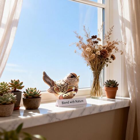 Handcrafted Bird Figurines Statue - Boho Decor Sculpture for Home & Office Table Decor，bird statue for Shelf Decor Accents - Retro Animal Decorative Gift for Bird Lovers, Nature-Inspired Decor in Saudi Arabia