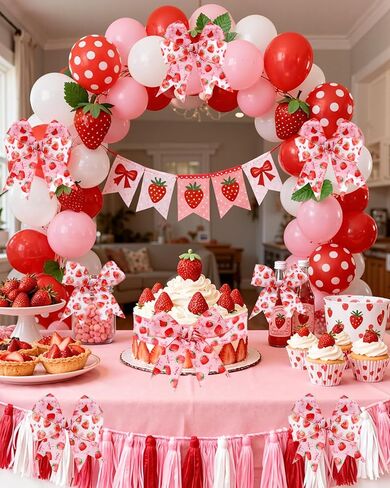 2 Roll 10 Yards Strawberry Ribbon, 2.5 Inch Wide Strawberry Ribbon with Wire for Crafts, Hair Bows, Wreath, Gift Wrapping, Pink Polyester in Kuwait