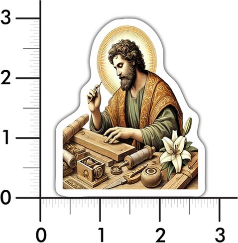 (18PCS) Saint Joshep Stickers - Christian Catholic Gift Waterproof Vinyl Sticker Decal for Laptop Water Bottle or Car 3 Inches in Saudi Arabia