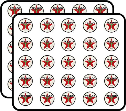 Round Vintage TEXACO Gas (Gasoline Logo Old Rat Rod) Sticker for Scrapbooking 1" 50 Pack Stickers Waterproof Vinyl Decals in Saudi Arabia