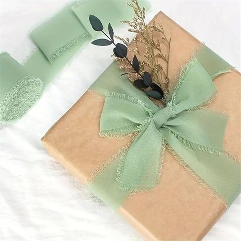 1" x 27 Yd Chiffon Silk Ribbon for Gift Wrapping Wedding Invitations Bridal Flower Bouquets, Mixed Color Handmade Fringe Fabric Ribbons Set 3 Yards x 9 Rolls in Saudi Arabia