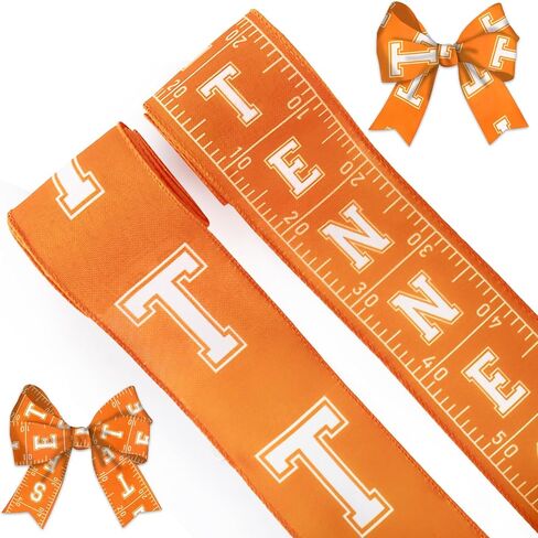 2 Rolls 10 Yards Tennessee Ribbon for Wrapping Craft – Orange White Grosgrain 2.5 Inch Letter T Sports Ribbon for College Football Tennessee City Party Decoration Supplies 2.5 Inch ﻿ in Saudi Arabia
