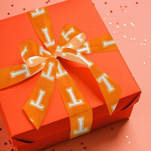 2 Rolls 10 Yards Tennessee Ribbon for Wrapping Craft – Orange White Grosgrain 2.5 Inch Letter T Sports Ribbon for College Football Tennessee City Party Decoration Supplies 2.5 Inch ﻿ in Saudi Arabia