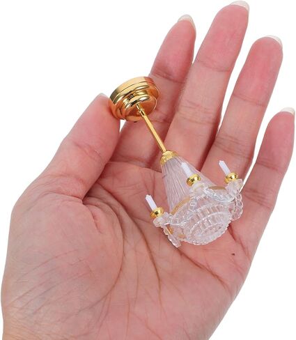 jojofuny Dollhouse Chandelier - 1:12 Scale Led Miniature Chandelier, Miniature Elegant Ceiling Lamp for Dollhouse Decoration in Saudi Arabia
