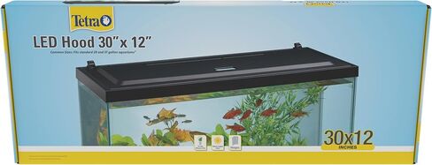 غطاء محرك السيارة Tetra LED مقاس 19.3125 بوصة × 9.375 بوصة × 2.5 بوصة، غطاء حوض السمك منخفض المستوى مع إضاءة مخفية، بلاستيك in Kuwait