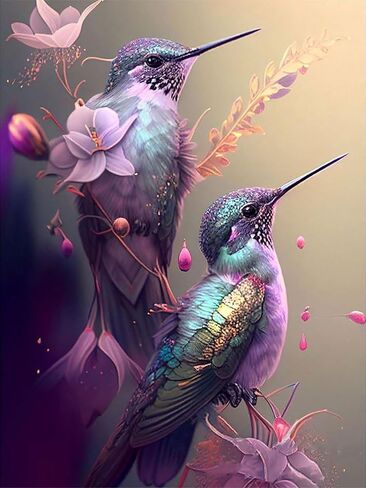 APTDYIGL 5D Hummingbird Diamond Painting Kits for Adults Beginner,DIY Birds Diamond Art Kits for Adults,Round Full Drill Diamond Dots with Gem Art Kits,Home Wall Decor 12X16inch in Saudi Arabia