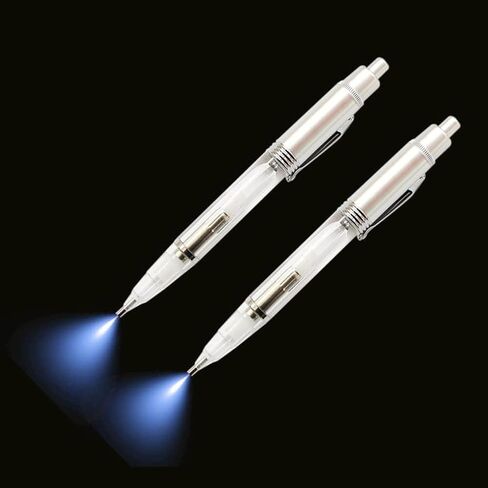 2 Pcs LED DIY Diamond Picture Pen with Light, Illumination Diamond Picture Art Drill Pen, Art Lighted Pen Applicator, Drill Bead Pen Diamond Picture Tools Pen, Mosaic Making Accessories in Saudi Arabia