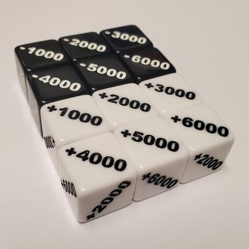 Positive +1000 to +6000 and Negative -1000 to -6000 Counter Dice Compatible with One Piece TCG in Saudi Arabia