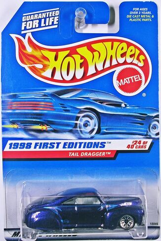Hot Wheels - 1998 First Editions - Tail Dragger - Purple - Die Cast - #24 of 40 Cars - Collector #659 - Limited Edition - Collectible in Saudi Arabia
