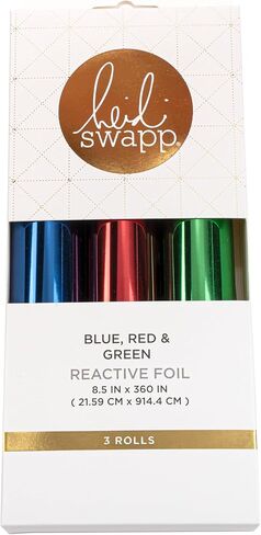 مجموعة Heidi Swapp Premium Toner-Reactive Foil 3-Roll - 216 مم × 3 متر لكل منها - متوافقة مع طابعات الليزر وأداة تطبيق رقائق MINC، رقائق معدنية معدنية باللون الذهبي in Kuwait