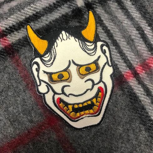 Japanese Hannya Mask Iron-On Patch Evil Tattoo Embroidered NOH Kabuki Design in Saudi Arabia