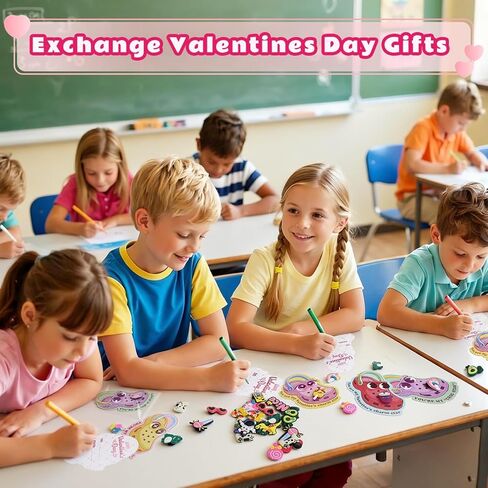 Valentines Day Cards for Kids School Classroom,30 Pack Valentines Day Gifts for Kids with Shoe Charms Bulk, Valentine Party Favor School Exchange Gifts in Saudi Arabia