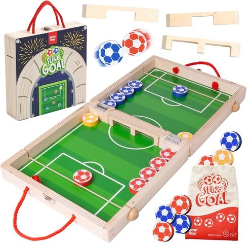 Nene Toys Sling Goal، لعبة عفريت حبال خشبية للأطفال والكبار - لعبة لوحية عائلية سريعة الخطى للأطفال بعمر 4 سنوات فما فوق - لعبة ساحة سفر محمولة - متعة داخلية وخارجية - هدية للأولاد والبنات in Kuwait