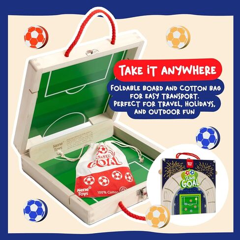 Nene Toys Sling Goal، لعبة عفريت حبال خشبية للأطفال والكبار - لعبة لوحية عائلية سريعة الخطى للأطفال بعمر 4 سنوات فما فوق - لعبة ساحة سفر محمولة - متعة داخلية وخارجية - هدية للأولاد والبنات in Kuwait