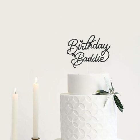 غلاف كعكة عيد ميلاد بادي، اختيار كعكة عيد ميلاد سعيد، ديكورات حفلات عيد ميلاد الفتيات، ديكورات حفلات عيد ميلاد مضحكة 16 و18 و21، بريق أسود in Saudi Arabia