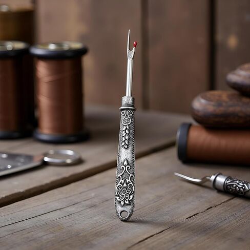 2Pcs Antique Vintage Seam Ripper, Vintage Thread Remover Tool, Metal Thread Ripper Unpicker, Multi-Purpose Sewing Seam Cutter for Removing Sewing Thread (Antique Silver) in Saudi Arabia
