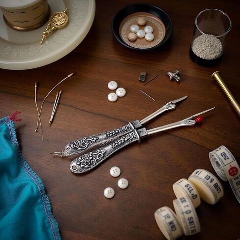 2Pcs Antique Vintage Seam Ripper, Vintage Thread Remover Tool, Metal Thread Ripper Unpicker, Multi-Purpose Sewing Seam Cutter for Removing Sewing Thread (Antique Silver) in Saudi Arabia