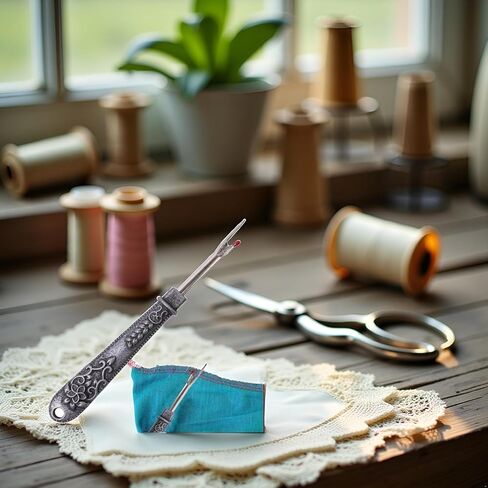 2Pcs Antique Vintage Seam Ripper, Vintage Thread Remover Tool, Metal Thread Ripper Unpicker, Multi-Purpose Sewing Seam Cutter for Removing Sewing Thread (Antique Silver) in Saudi Arabia