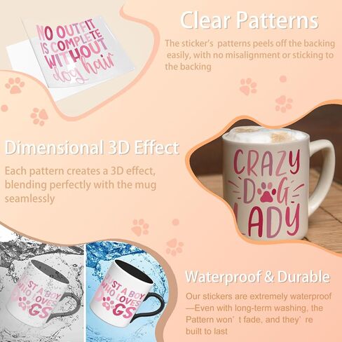 ملصقات UV DTF 12 قطعة من عبارات عيد الأم لأكواب النظارات، شارات عالية اللزوجة من أجل أكريليك معدني سيراميك ناعم in Kuwait