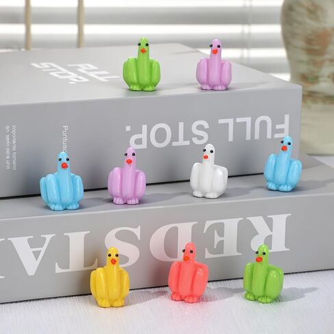 60 Pcs Middle Finger Duck Mini Ducks Funny Tiny Ducks to Hide Fun Fingers Mini Resin Duck Miniature Figurines for Hiding and Seek Prank Garden Landscape Party Favors Patio Lawn Dashboard in Saudi Arabia
