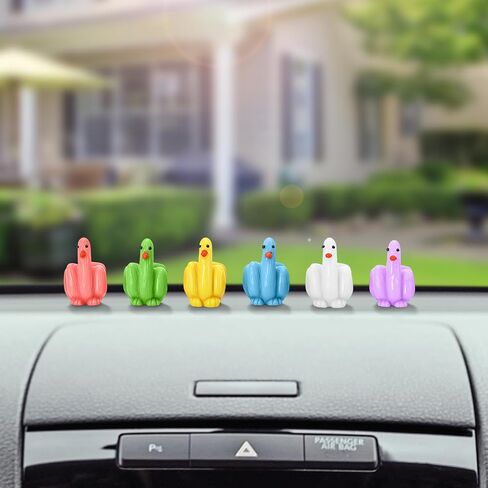60 Pcs Middle Finger Duck Mini Ducks Funny Tiny Ducks to Hide Fun Fingers Mini Resin Duck Miniature Figurines for Hiding and Seek Prank Garden Landscape Party Favors Patio Lawn Dashboard in Saudi Arabia