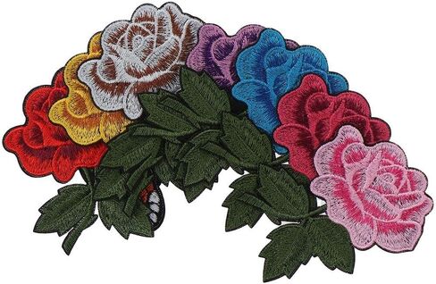 Butterfly Pattern Applique Iron Rose Flower 22 PCS Embroidery Rose Sew On in Saudi Arabia