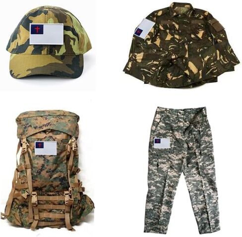 3Pcs Christian Flag Patch 2x3 Inch, Hook Loop Tactical Embroidered Armband Christian Flag Patches for Backpack Hat Vest Jacket. in Saudi Arabia