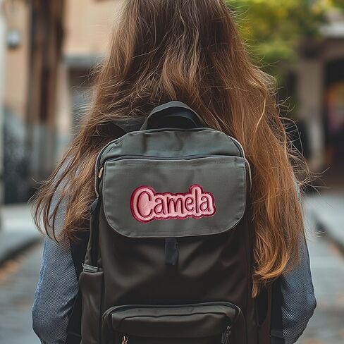 Custom Name Patches Embroidered for Girl Backpack, Embroidered Names Back Pack Patch, Customize Embroidery Patch, Girls Name Text Patches, Iron On Name Patches for Backpacks, Sew On Patches in Kuwait