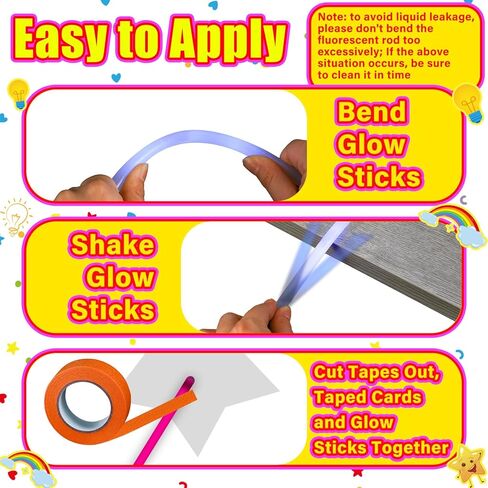 Realspring 48 Pcs 100th Day of School Gifts for Students Include 24 Pcs 0.4x7.8 in Glow in the Dark Sticks 24 You're 100 Days Brighter Cards with Washi Tapes for Classroom in Saudi Arabia