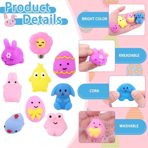 XIMISHOP 73PCS Easter Party Favors Assortment Bulk, Easter Egg Fillers Basket Stuffers Classroom Exchange Gift Prize for kids girls, Easter Pinata Filler Goodie Bags in Saudi Arabia